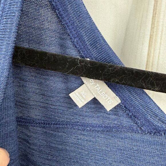 Talbots Women’s XL Blue Vneck Wide Leg Jumpsuit with Belt - Picture 3 of 7